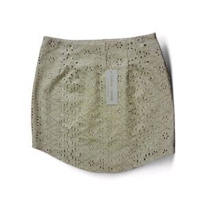 NWT Bishop + Young Large Cream Eyelet Mini Skirt Cottage Core Coastal